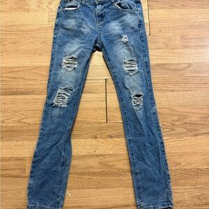 Stylish Blue Distressed Kids Jeans